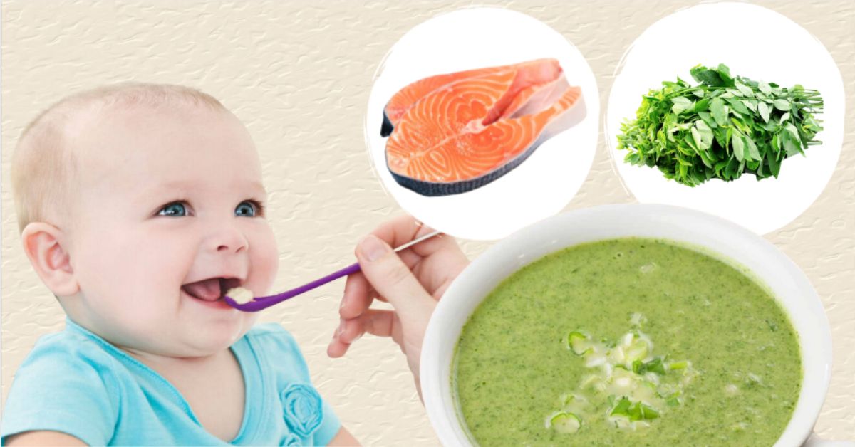 Cách nấu cháo cá hồi rau ngót bổ dưỡng thơm ngon cho bé ăn dặm