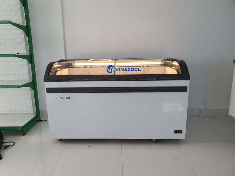 Tủ đông trưng bày đơn 2 cánh kính cong Vinacool